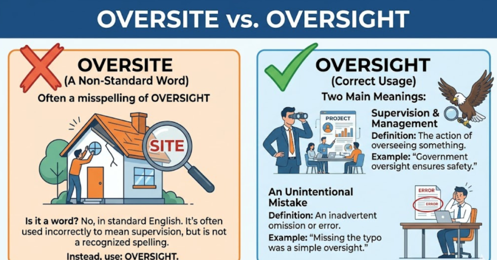 Oversite vs Oversight: Meaning, Usage & Examples