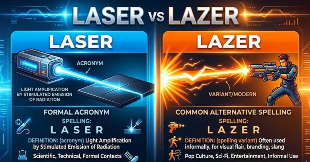 Laser vs Lazer: Correct Spelling and Meaning