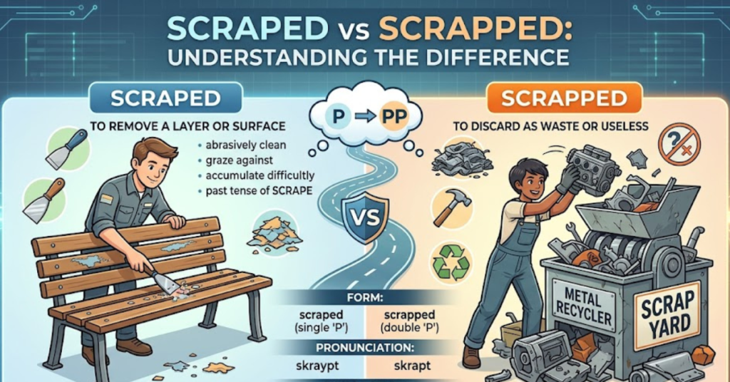 Scraped vs Scrapped: Meaning and Correct Usage