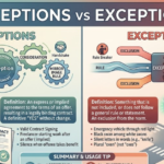 Acceptions vs Exceptions: Meaning and Key Differences