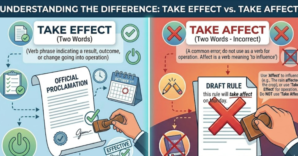 Take Effect or Take Affect: Correct Usage Explained