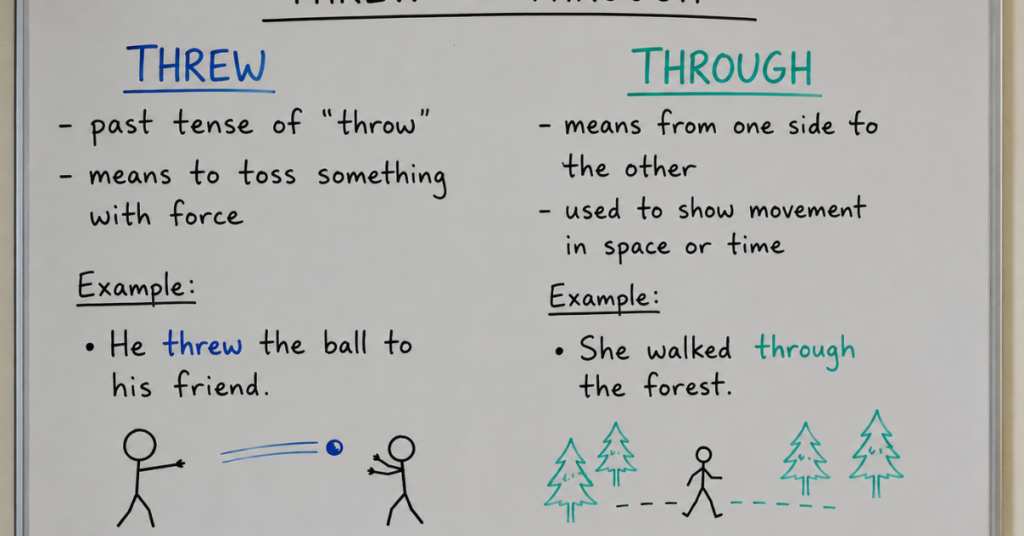 Threw vs Through: Meaning, Usage, and Differences