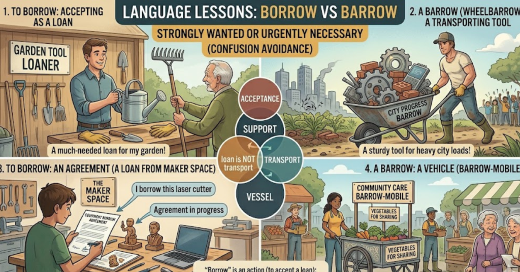 Borrow vs Barrow: Meaning, Differences, and Examples