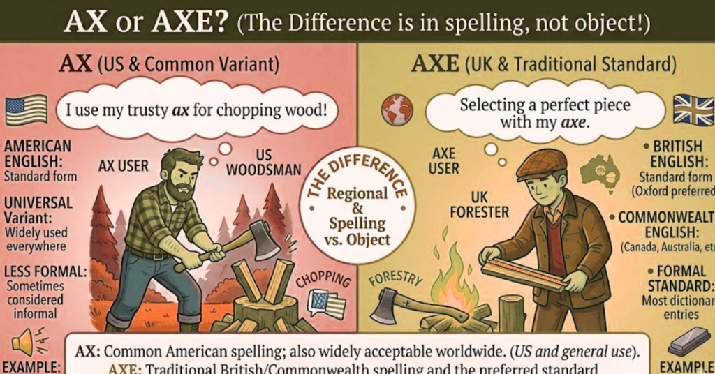 Ax vs Axe: Meaning, Spelling, and Key Differences
