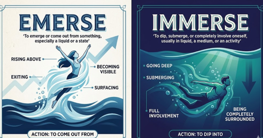 Emerse vs Immerse: Meaning, Difference & Usage