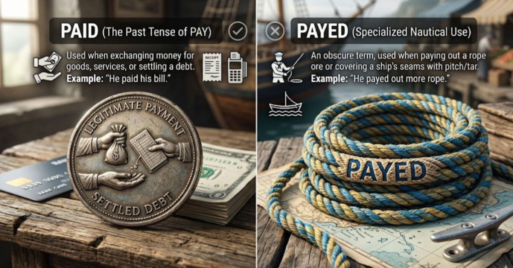 Payed vs Paid: Correct Usage Explained Simply
