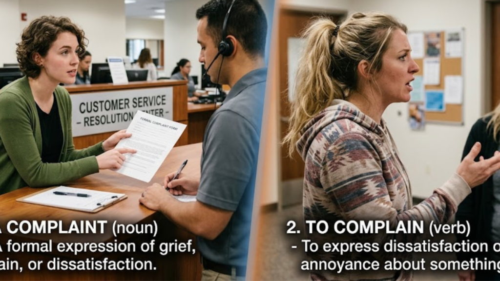 Complaint vs Complain: Meaning, Difference & Examples
