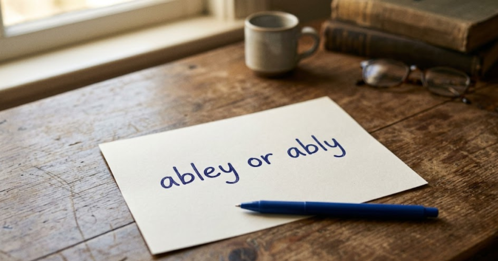Ably or Abley: Correct Spelling, Meaning & Usage Explained