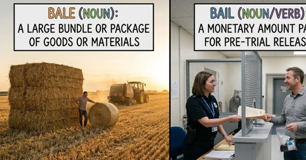 Bale vs Bail: Meaning, Differences & Examples