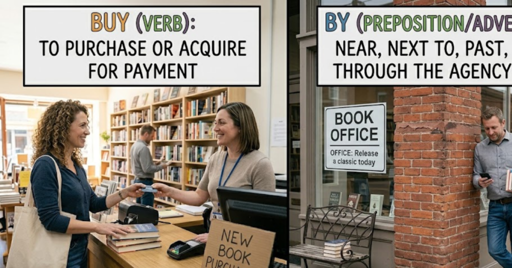 Buy vs By: Meaning, Differences & Easy Examples