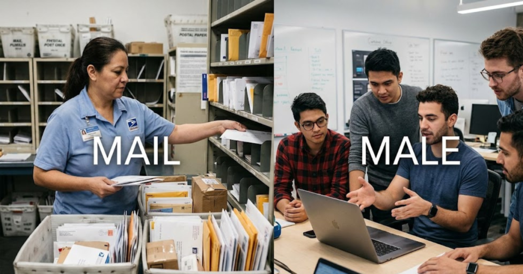 Mail vs Male: Meaning, Pronunciation, and Usage