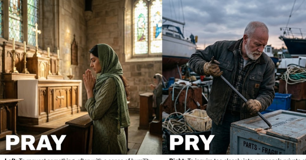 Pray vs Pry: Meaning, Difference, and Correct Usage