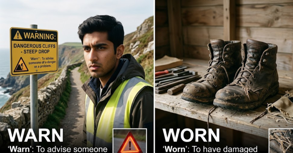 Warn vs Worn: Meaning, Difference, and Usage Guide