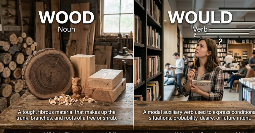 Wood vs Would: Meaning, Usage, and Key Differences