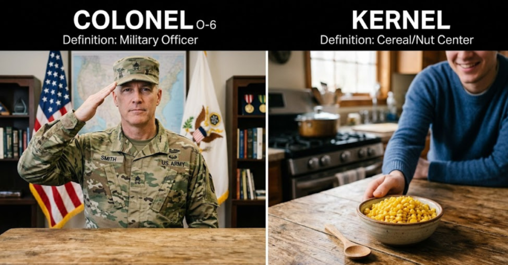 Colonel vs Kernel: Meaning, Pronunciation, and Differences