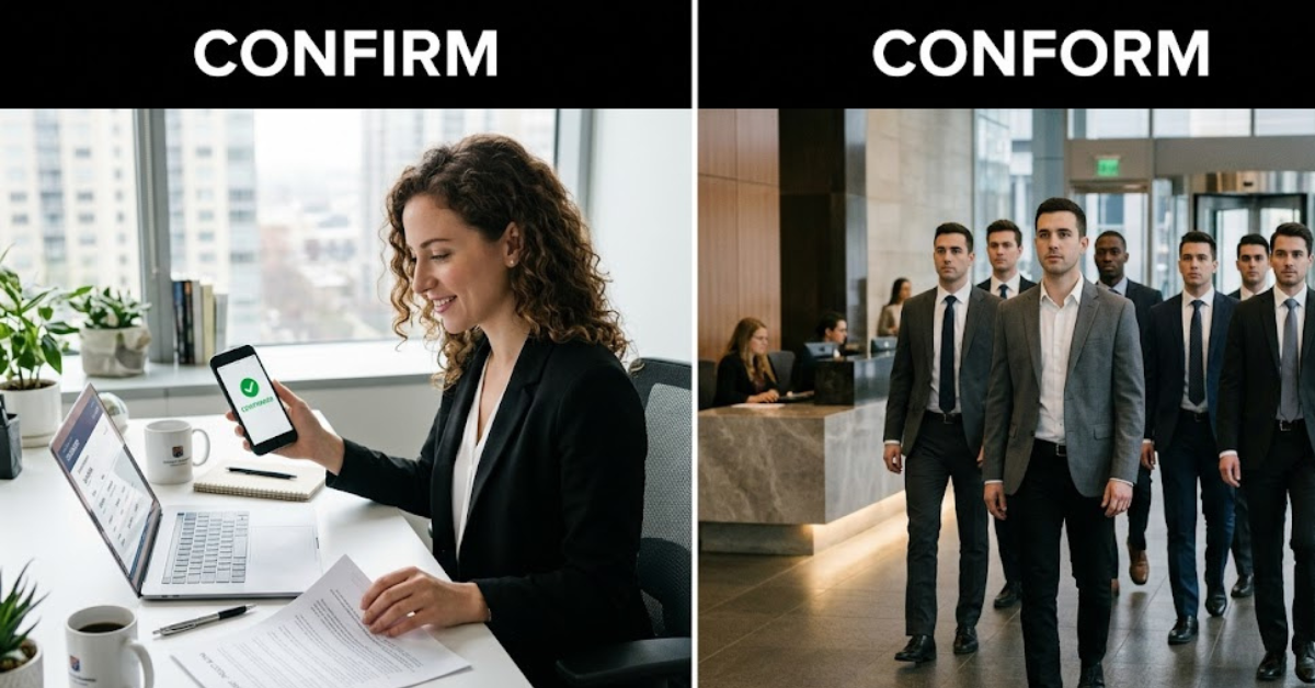 Confirm vs Conform: Meaning, Differences, and Usage