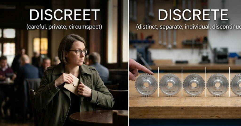 Discreet vs Discrete: Meaning, Differences, and Examples