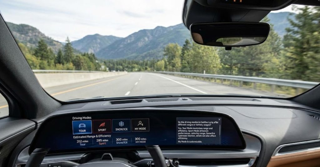 Do the Driving Modes in Cadillac Lyriq Offer Different Ranges or Battery Usages?