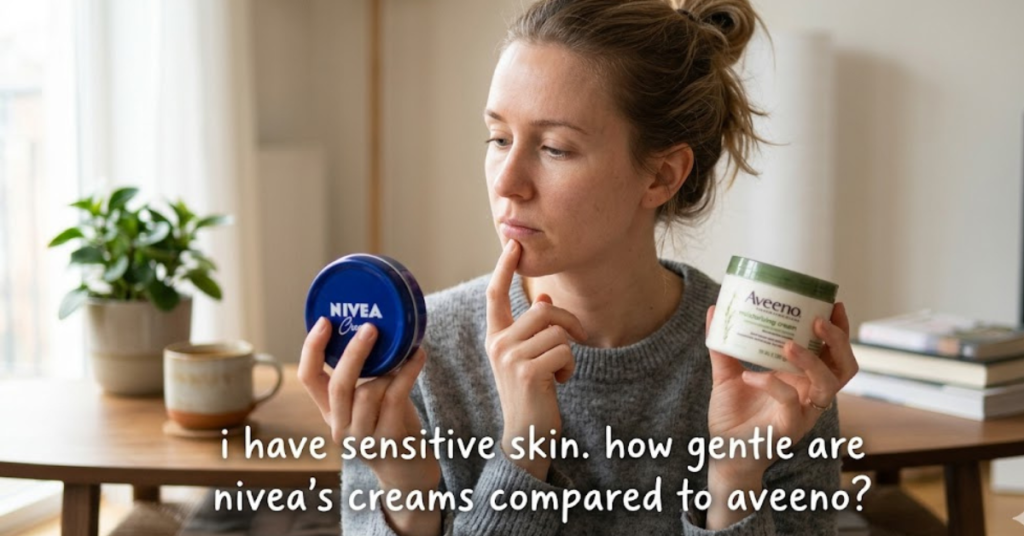 I have sensitive skin: How gentle are Nivea’s creams compared to Aveeno?